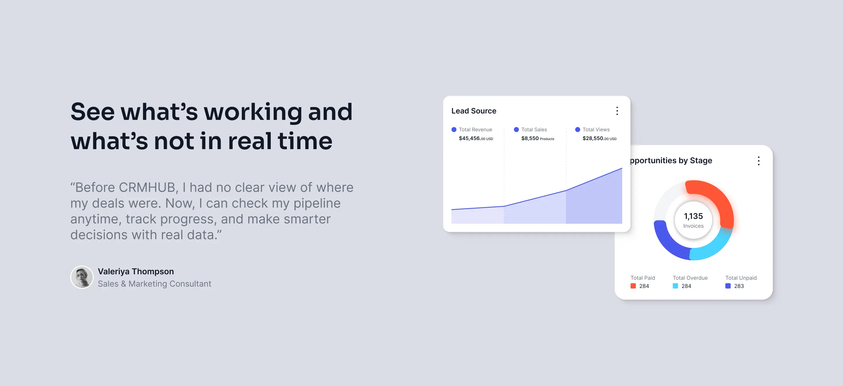 An image of the use case section of CRMHUB Landing page